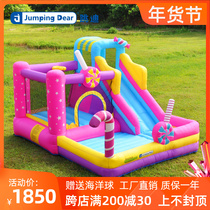 Inflatable castle Childrens slide slides Home Outdoor Inflatable Naughty Castle Small And Medium Trampoline Candy Jump Bed