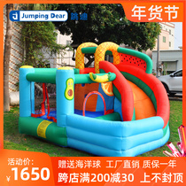 Inflatable Castle Home Children Slip Slides Small Rock Climbing Indoor Outside Jump Bed Fruit Naughty Castle Trampoline Trampoline
