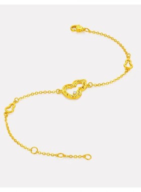 碎冰镂空点钻葫芦手链耳钉项链女小众设计轻奢时尚百搭首饰套装