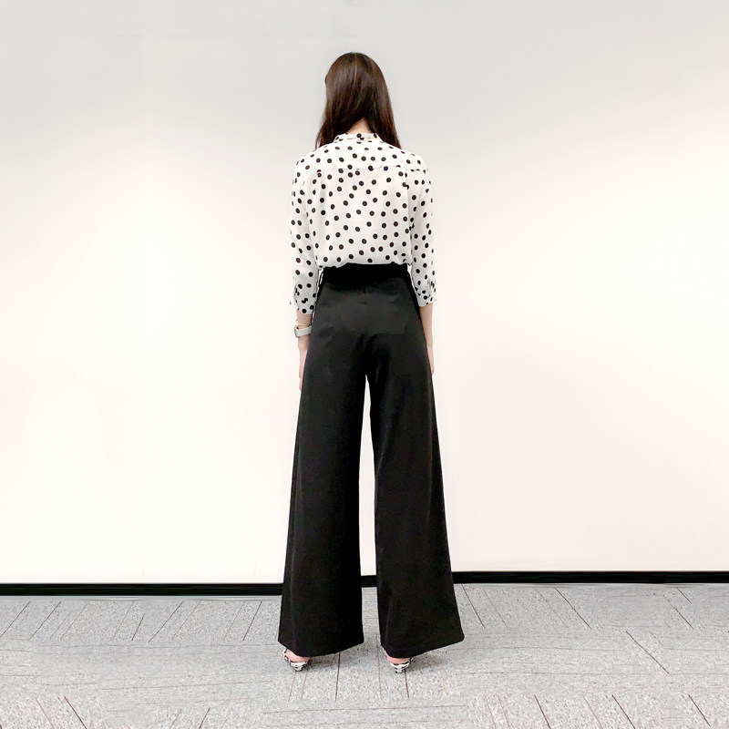 circle春秋新款圆点百搭七分袖衬衫 circle衬衫