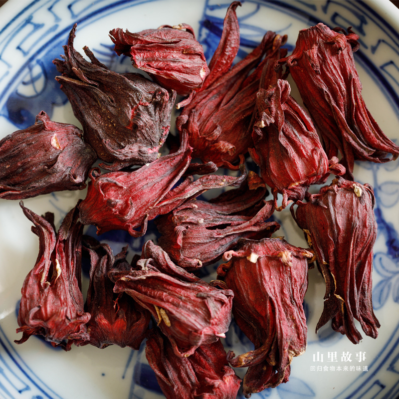 山里故事⊙正宗云南玫瑰茄花茶洛神花干整朵100克散装-图0