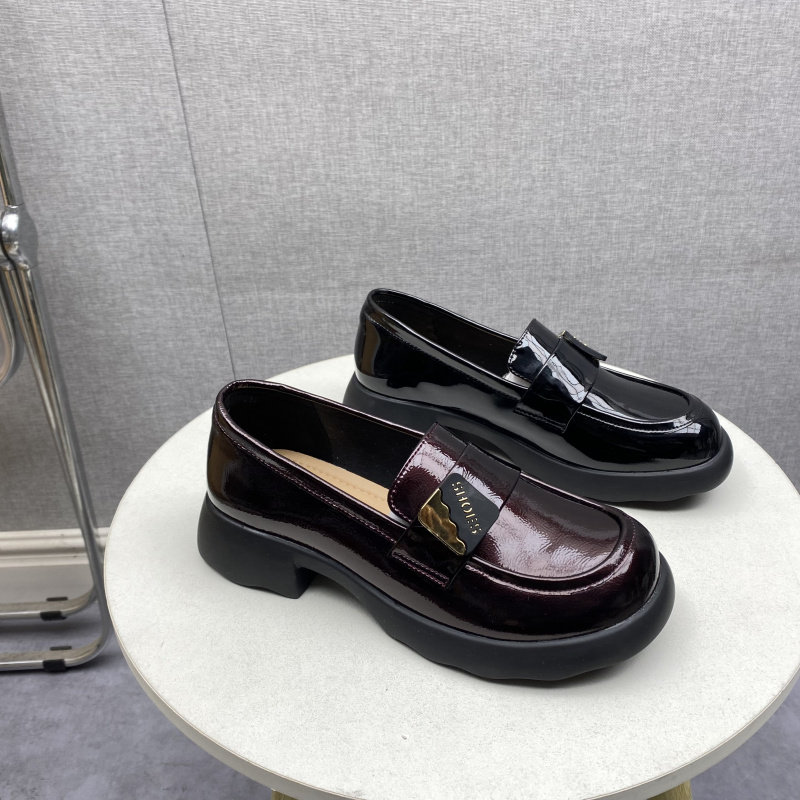 清仓2025春季真皮女鞋休闲圆头低跟方跟漆皮乐福鞋时尚牛皮女单鞋,淘宝优惠券,粉丝福利购,淘宝优惠卷