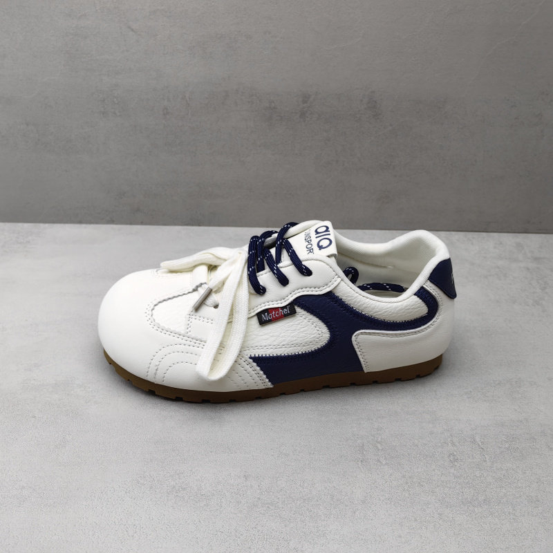 2026春季新款拼色德训鞋女休闲百搭系带平底学生小白鞋德训女鞋,淘宝优惠券,粉丝福利购,淘宝优惠卷