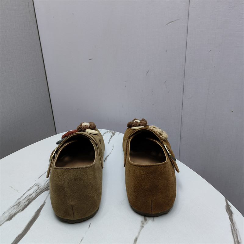 2026春款复古绒面平底舒适勃肯鞋卡通豆豆鞋百搭休闲女生单鞋,淘宝优惠券,粉丝福利购,淘宝优惠卷