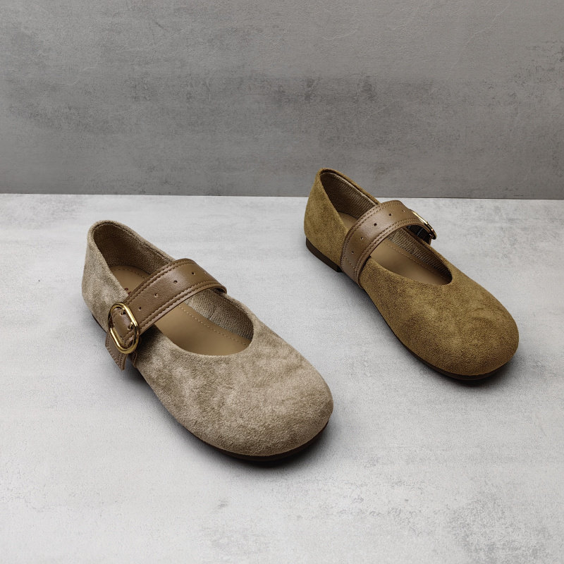 2026春款绒面休闲风圆头玛丽珍鞋女一字扣平底单鞋舒适百搭乐福鞋,淘宝优惠券,粉丝福利购,淘宝优惠卷