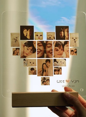 照片定制装饰亚克力相框摆台拼图桌面摆件情侣送女友男生纪念礼物