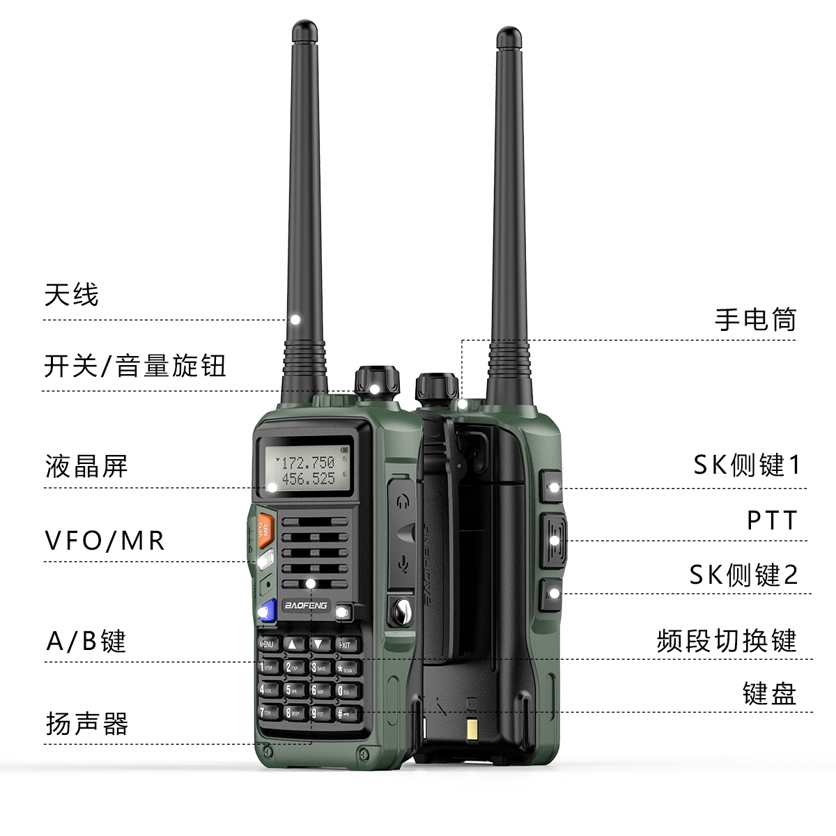 宝峰uv5r对讲机旗舰版大功率车载调频器宝锋户外数字户外自动手台 - 图1