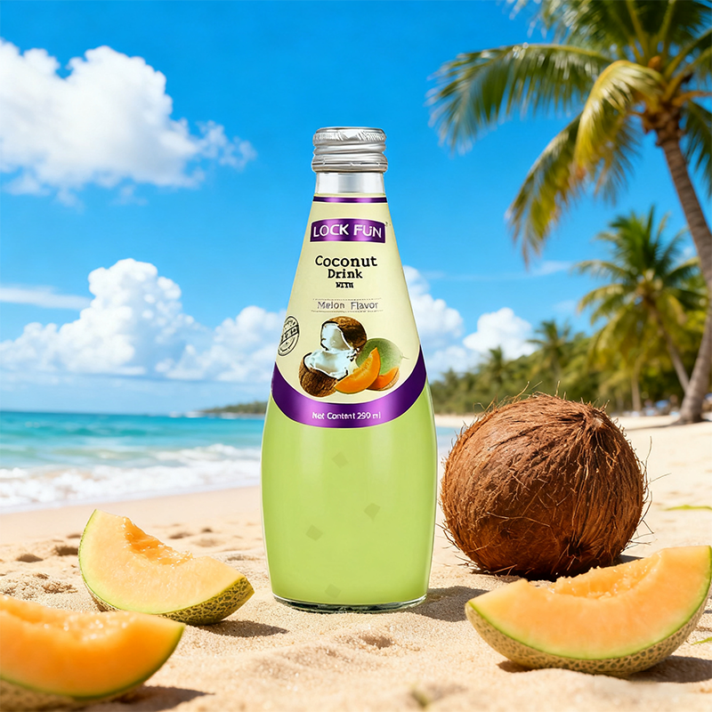 乐可芬LOCKFUN椰子汁泰国进口网红哈密瓜果汁果味饮料290ml - 图0