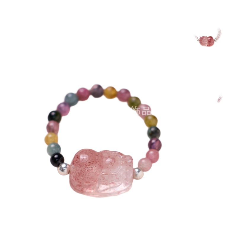 天然碧玺貔貅戒指淡水珍珠石榴石水晶运桃花气质戒子女款对戒高级,淘宝优惠券,粉丝福利购,淘宝优惠卷