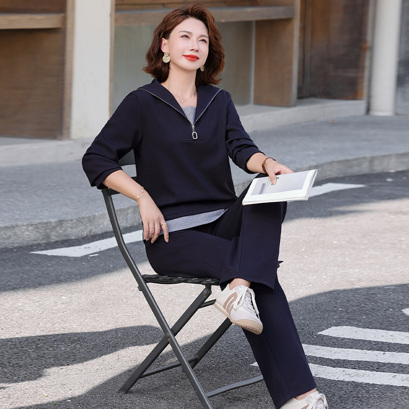 妈妈装秋装上衣洋气新款40岁50中年运动套装女秋季两件套时尚外套,淘宝优惠券,粉丝福利购,淘宝优惠卷