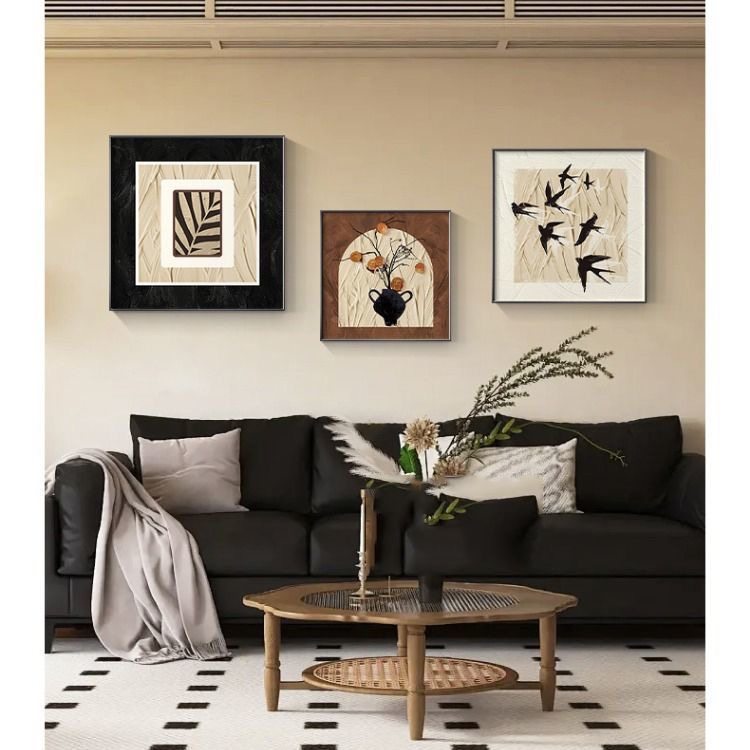 中古风客厅装饰画2024新款沙发背景墙壁画法式复古餐厅挂画组合画,淘宝优惠券,粉丝福利购,淘宝优惠卷