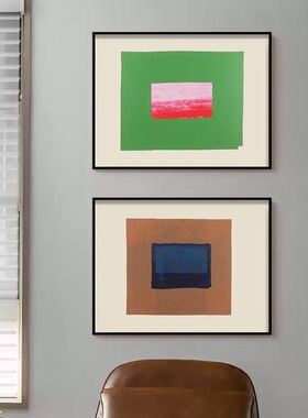 艺术抽象餐厅挂画中古多巴胺装饰画设计师组合轻法式高级感壁画