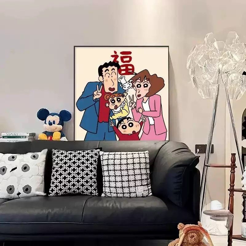 多巴胺蜡笔小新装饰画全家福客厅餐厅玄关挂画卧室床头桌面摆台画,淘宝优惠券,粉丝福利购,淘宝优惠卷