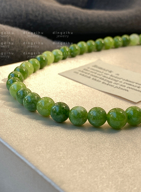 天然石串珠绿色项链女士新中式轻奢高级感颈链脖子配饰春夏锁骨链