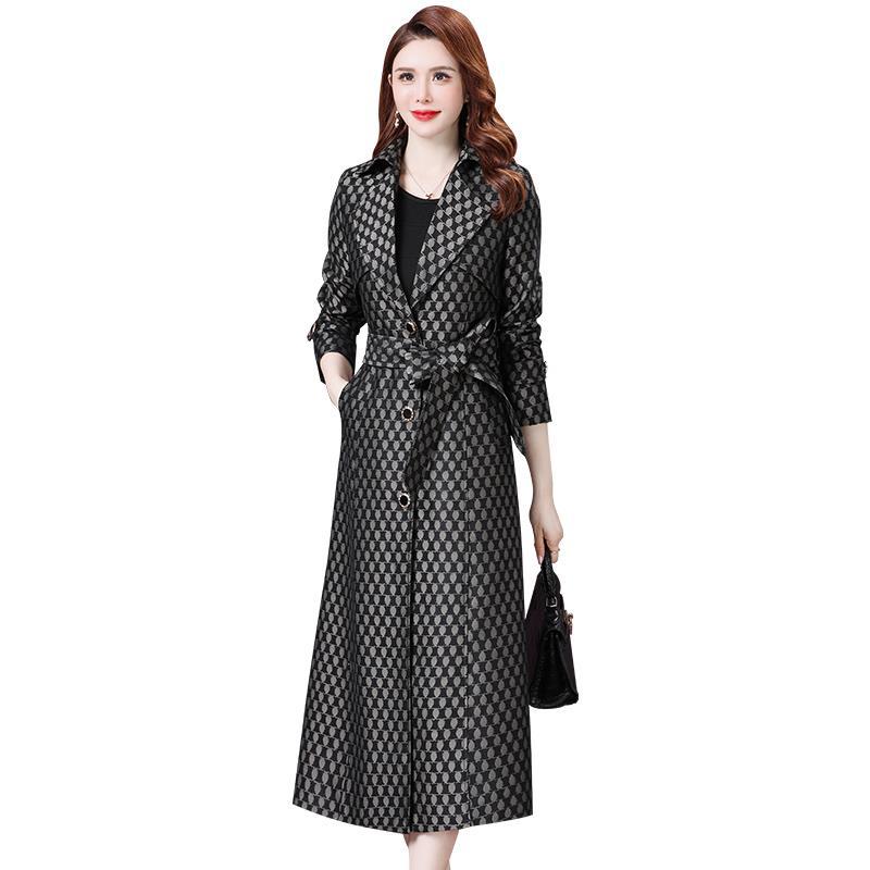 风衣女长款2025新款大衣过膝流行英伦风垂感收腰气质显瘦时尚外套 - 图2