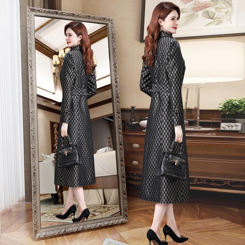 风衣女长款2025新款大衣过膝流行英伦风垂感收腰气质显瘦时尚外套 - 图1