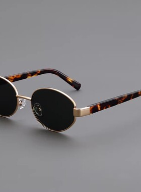 复古港风太阳镜潮流2026新款时尚老钱风板材墨镜金属小圆框偏光镜