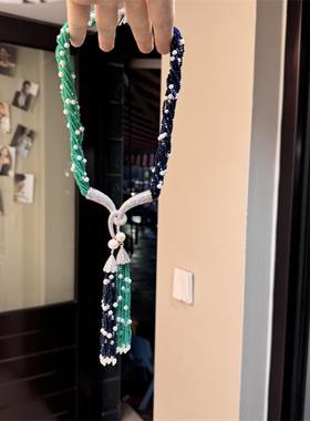 毛衣链女混色首饰女轻奢珍珠个性