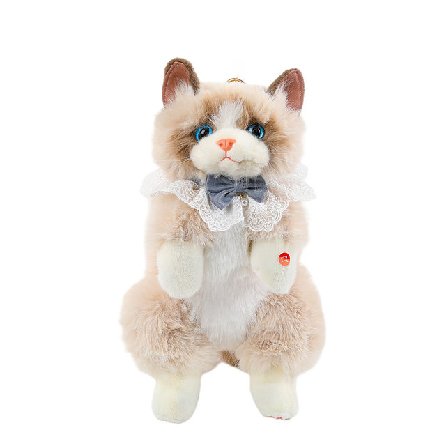 ການຈຳລອງສຽງກະເປົ໋າ doll cat plush