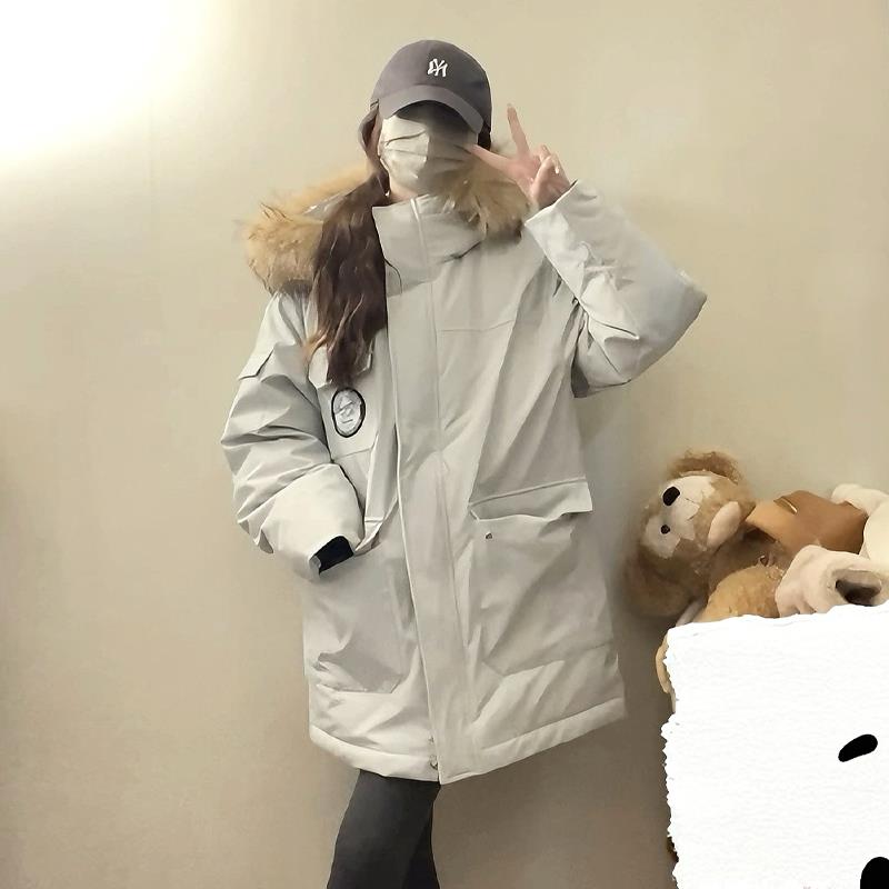 冬季羽绒棉衣棉服女2025年新款中长款派克服加厚韩系小众棉袄外套 - 图2