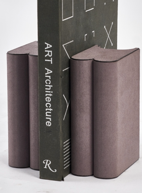 现代简约石材皮革书靠书报架摆件样板间售楼处书房桌面装饰品摆设