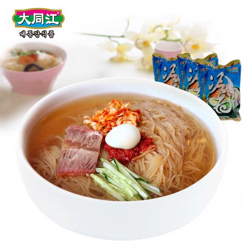 大同江小麦冷面600gx3袋朝鲜钢丝面东北冷面延边凉面真空装配汤料 - 图0