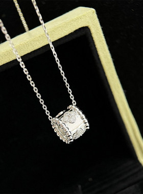 纯银万花筒项链女玫瑰金镶钻四叶草小蛮腰锁骨链经典百搭高级礼物