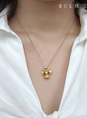 18K黄金史迪仔可爱卡通项链