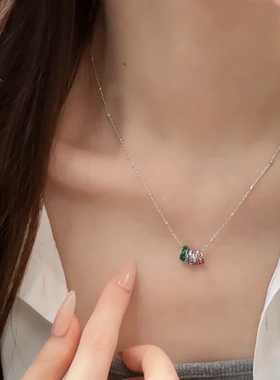 三环字母彩色项链轻奢小众锁骨链2025新款爆款配饰女高级感配饰链