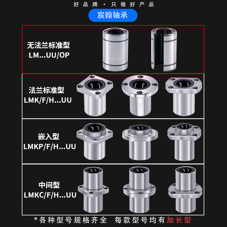 精密直线运动轴承导柱圆柱导轨滚珠滑套内孔LM3UU 4 16 20 25 30-图2