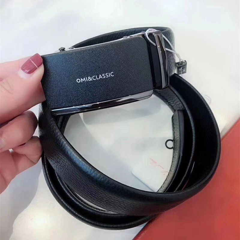 欧米omi2025爆款头层牛皮商务男士皮带简约时尚ins潮针扣真皮腰带,淘宝优惠券,粉丝福利购,淘宝优惠卷