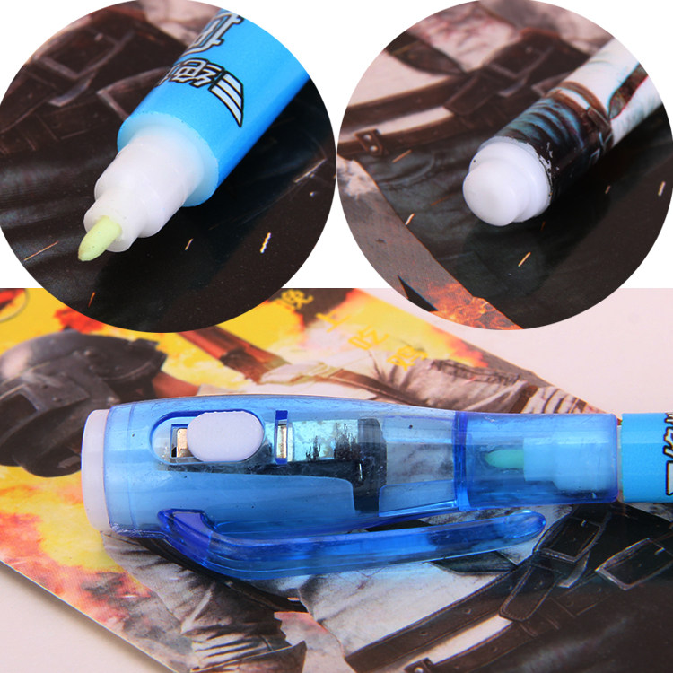 绝地求生荧光笔隐形写字魔术小学生无色透明记号UV紫外线验钞吃鸡