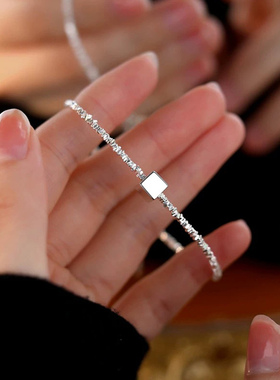 小方块碎银几两手链女