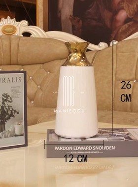 轻奢高端大理石家居客厅卧室餐桌厅插花瓶摆台件装饰品工艺品置物