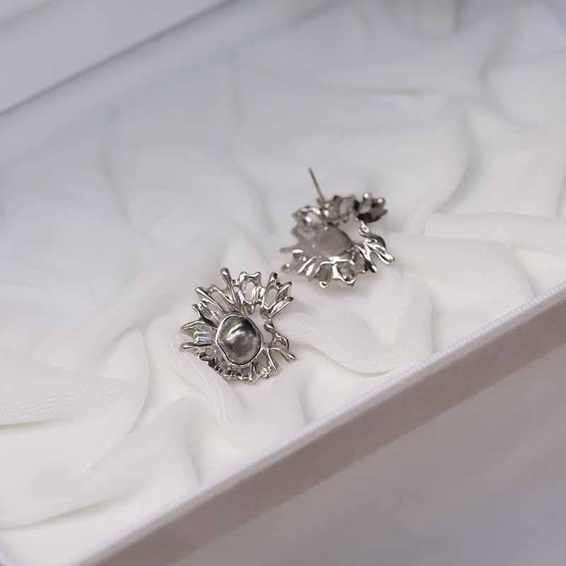 大溪地炫彩keshi黑珍珠925银个性定制款耳钉野生无核海水克旭珍珠,淘宝优惠券,粉丝福利购,淘宝优惠卷