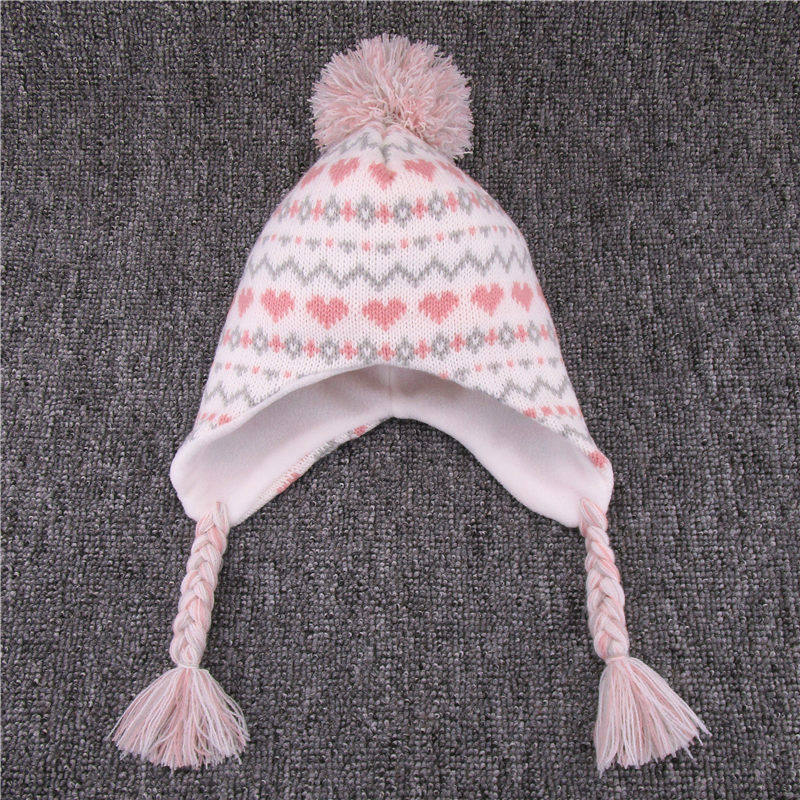 NOABAT儿童帽子秋冬季女童冬帽护耳帽宝宝提花加绒毛线套头毛绒帽,淘宝优惠券,粉丝福利购,淘宝优惠卷