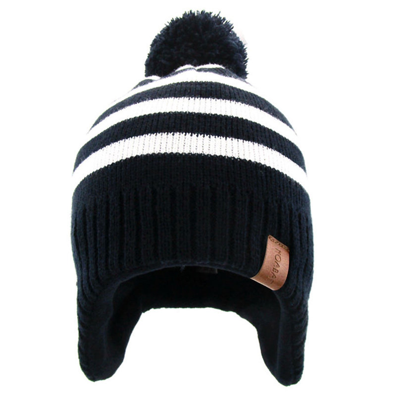 NOABAT儿童帽子秋冬季男童针织帽保暖毛线帽球球护耳帽加绒套头帽,淘宝优惠券,粉丝福利购,淘宝优惠卷