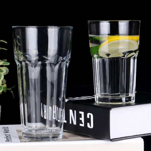 八角玻璃厚实水杯果汁杯大容量470ML 家用 KTV 酒吧啤酒杯 - 图2