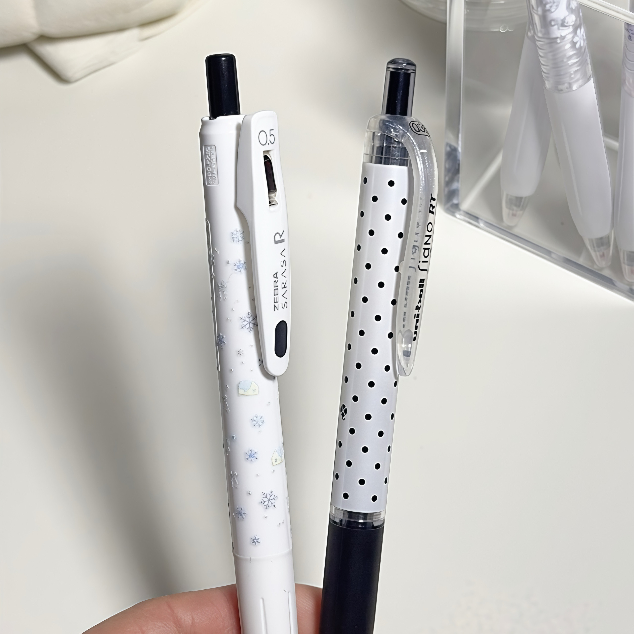 日本ZEBRA斑马JJ99冬日雪花羽毛按动中性笔ins高颜值波点款刷题笔,淘宝优惠券,粉丝福利购,淘宝优惠卷