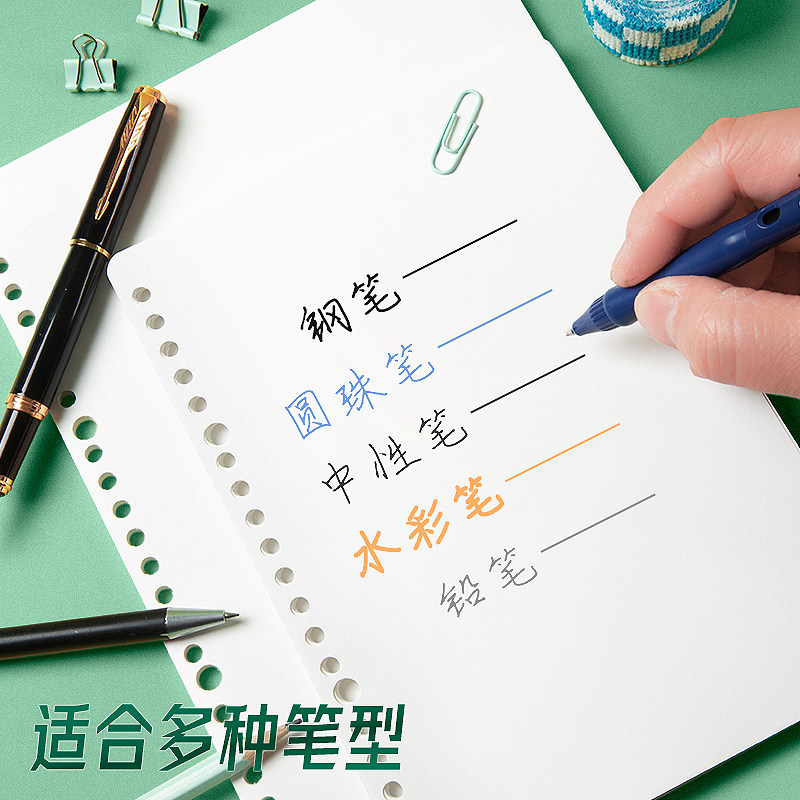 正品日本KOKUYO国誉活页纸A5/B5/A4活页替芯横线空白方格英语26孔 - 图2