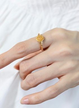 新中式轻奢古典叶子戒指