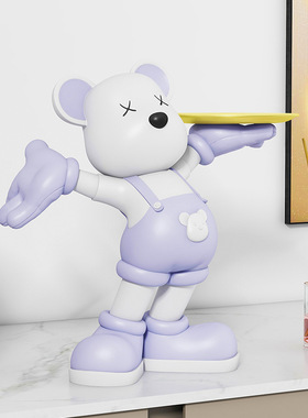小熊收纳桌面摆件电视柜酒柜茶几玄关新房乔迁送礼软装树脂工艺品