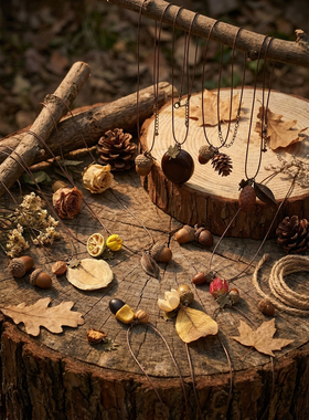 干果森系简约文艺毛衣链