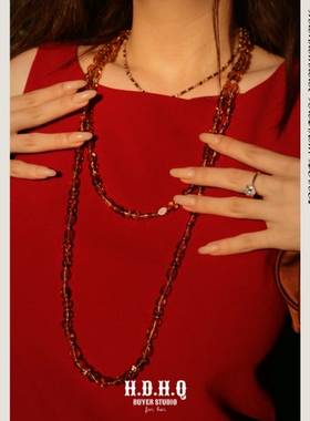 HDHQ流苏连衣裙手工编织项链