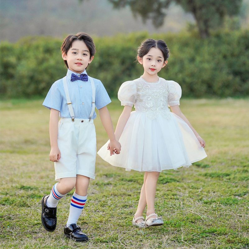 六一儿童演出服幼儿园表演服装男女童舞蹈服蓬蓬裙小学生大合唱服 - 图0