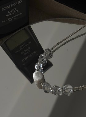 XSquare拉丝碎银ins白水晶项链女小众设计清冷高级轻奢气质锁骨链