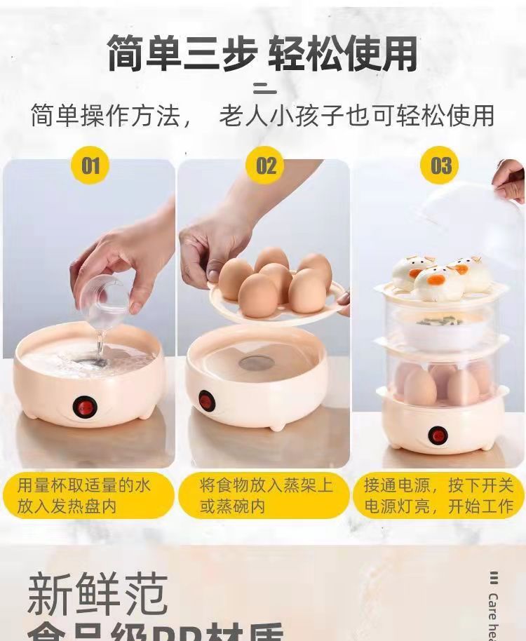 蒸蛋器煮鸡蛋神器自动断电家用多功能迷你宿舍小功率早餐新款礼品-图1