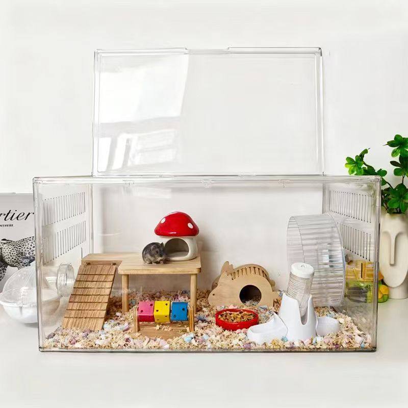宠物仓鼠专用笼子防啃咬全透明亚克力豪华别墅金丝熊饲养箱防越狱,淘宝优惠券,粉丝福利购,淘宝优惠卷