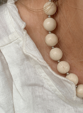 白化石串珠项链磁吸甜酷辣妹风