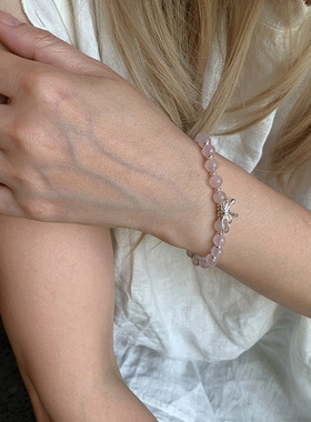 s925蝴蝶结+韩粉水晶手链